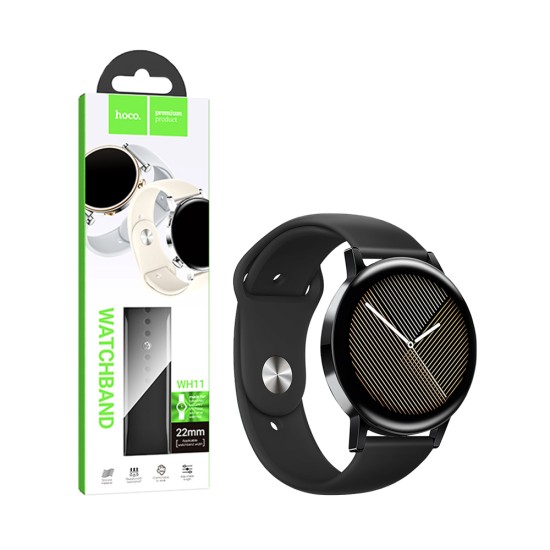 Bracelete de Silicone Hoco WH11 Flexible Classic Series iWatch (22mm) Preto Bracelete de Silicone Hoco WH11 Flexible Classic Series iWatch (22mm) Preto